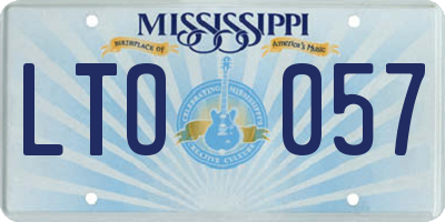 MS license plate LTO057
