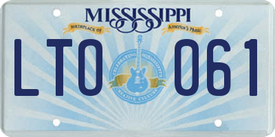 MS license plate LTO061