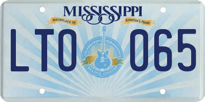 MS license plate LTO065