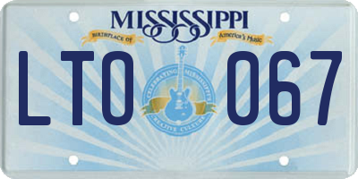 MS license plate LTO067