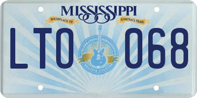 MS license plate LTO068