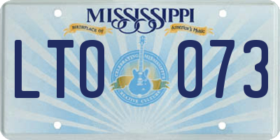 MS license plate LTO073