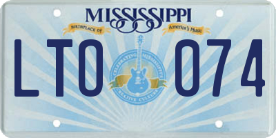 MS license plate LTO074