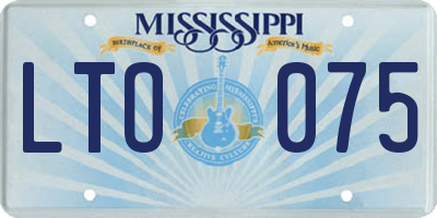 MS license plate LTO075