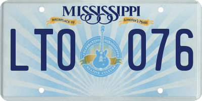 MS license plate LTO076