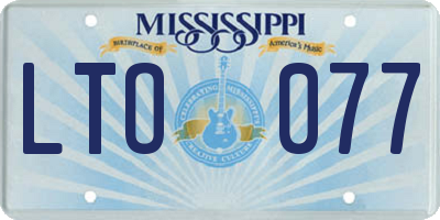 MS license plate LTO077
