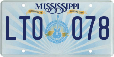 MS license plate LTO078