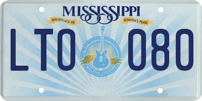 MS license plate LTO080
