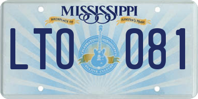 MS license plate LTO081