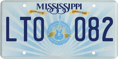 MS license plate LTO082