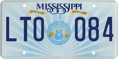 MS license plate LTO084