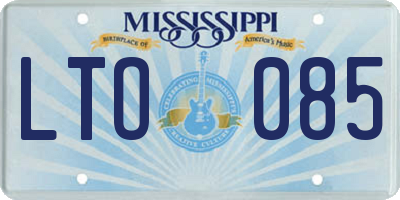 MS license plate LTO085