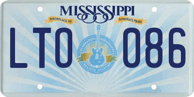MS license plate LTO086