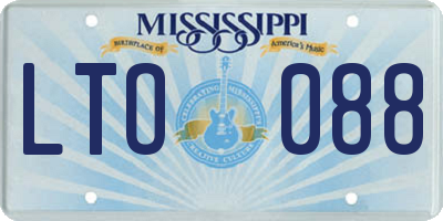 MS license plate LTO088