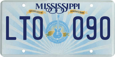 MS license plate LTO090