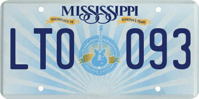 MS license plate LTO093