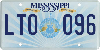 MS license plate LTO096