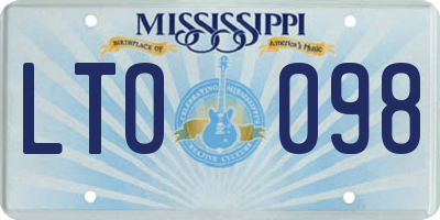 MS license plate LTO098