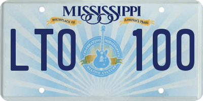MS license plate LTO100