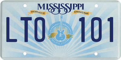 MS license plate LTO101