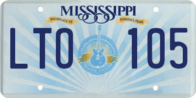 MS license plate LTO105