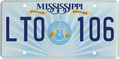 MS license plate LTO106