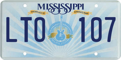 MS license plate LTO107