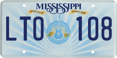 MS license plate LTO108