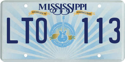 MS license plate LTO113