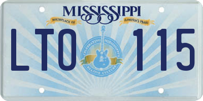 MS license plate LTO115