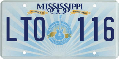 MS license plate LTO116