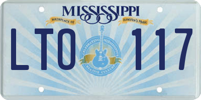 MS license plate LTO117