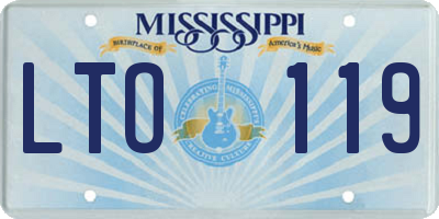 MS license plate LTO119