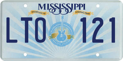 MS license plate LTO121