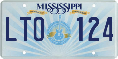 MS license plate LTO124