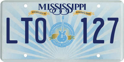 MS license plate LTO127