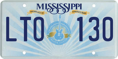 MS license plate LTO130