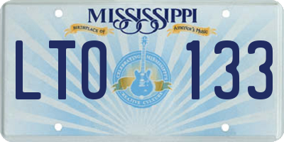 MS license plate LTO133