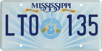 MS license plate LTO135