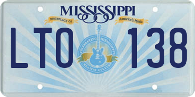 MS license plate LTO138