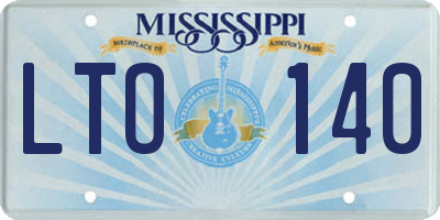 MS license plate LTO140
