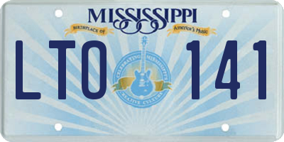 MS license plate LTO141