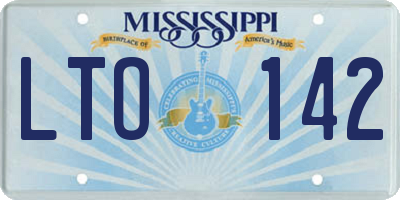 MS license plate LTO142