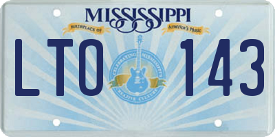 MS license plate LTO143