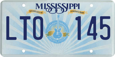 MS license plate LTO145