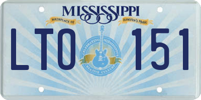 MS license plate LTO151