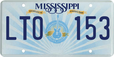 MS license plate LTO153