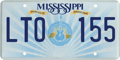 MS license plate LTO155