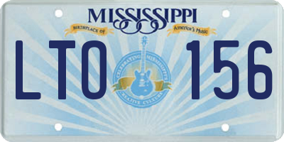 MS license plate LTO156