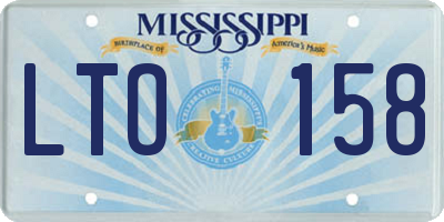 MS license plate LTO158